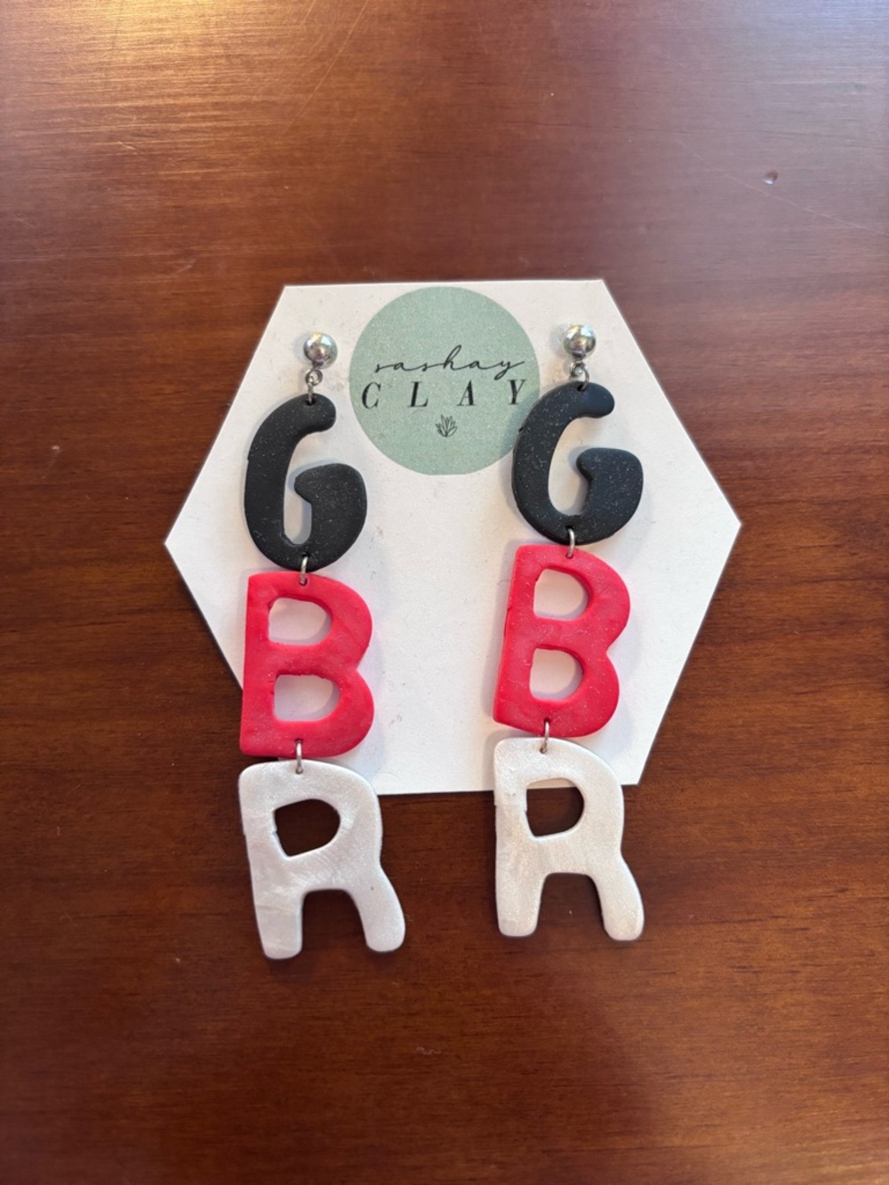 Clay GBR Huskers Earrings - never worn
